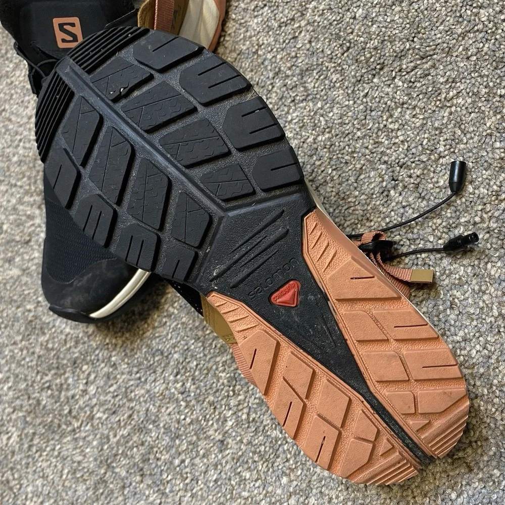Salomon Trail Shoes Men 6.5 EU 38 Black Brown Lightweight Hiking Outdoor